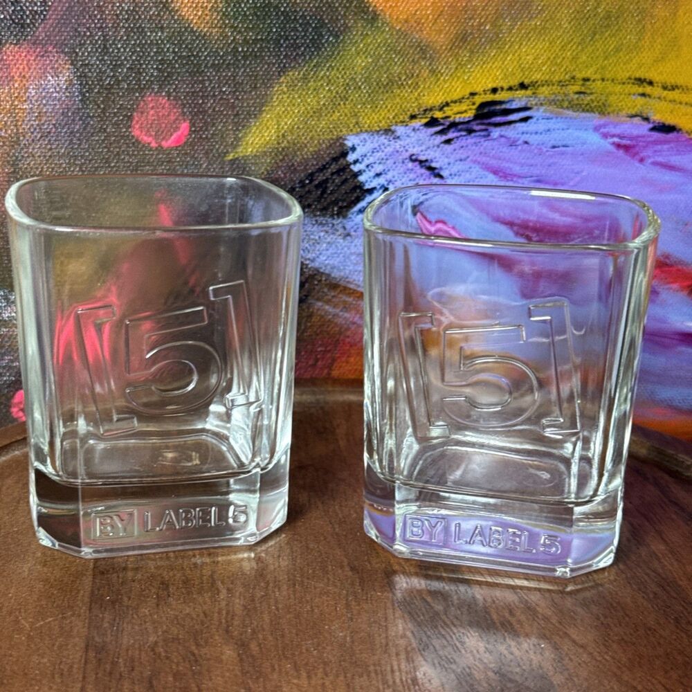 Label 5 Scotch Whisky Shot Glass Tumbler Rectangular Distinct Unique